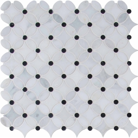 Msi Florita SAMPLE Polished Marble Mesh-Mounted Mosaic Tile ZOR-MD-0124-SAM